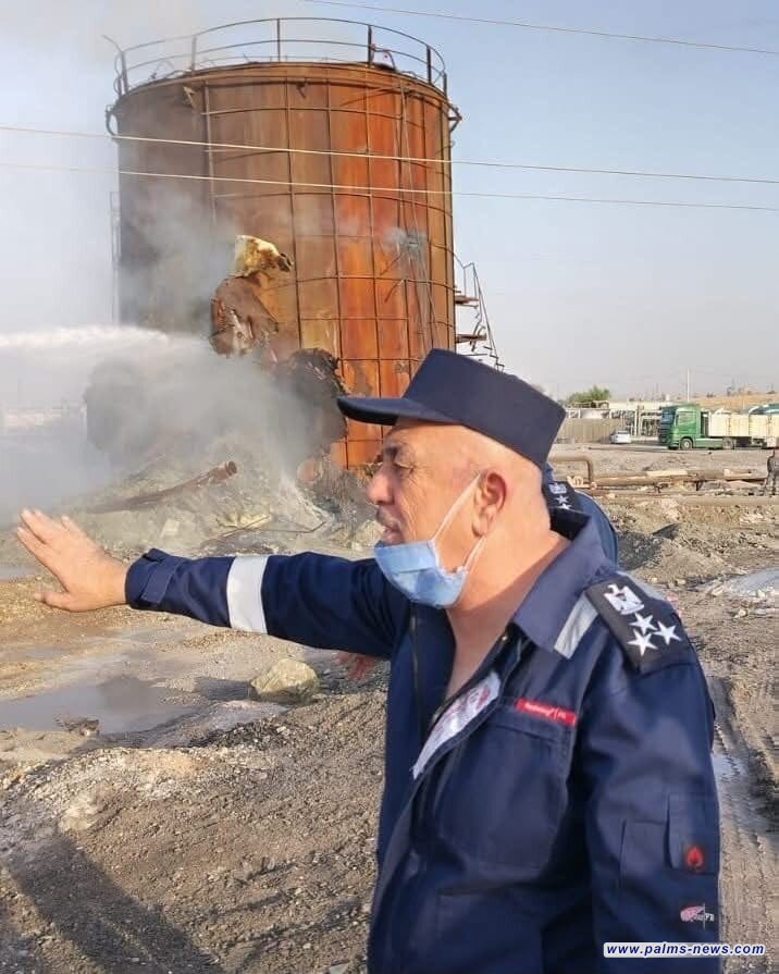 حريق كبير في معمل كبريت المشراق