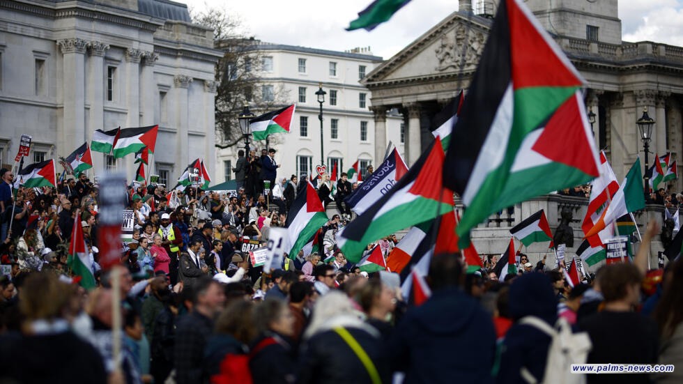 لندن تشهد مظاهرات عارمة للمطالبة بوقف إطلاق النار في غزة