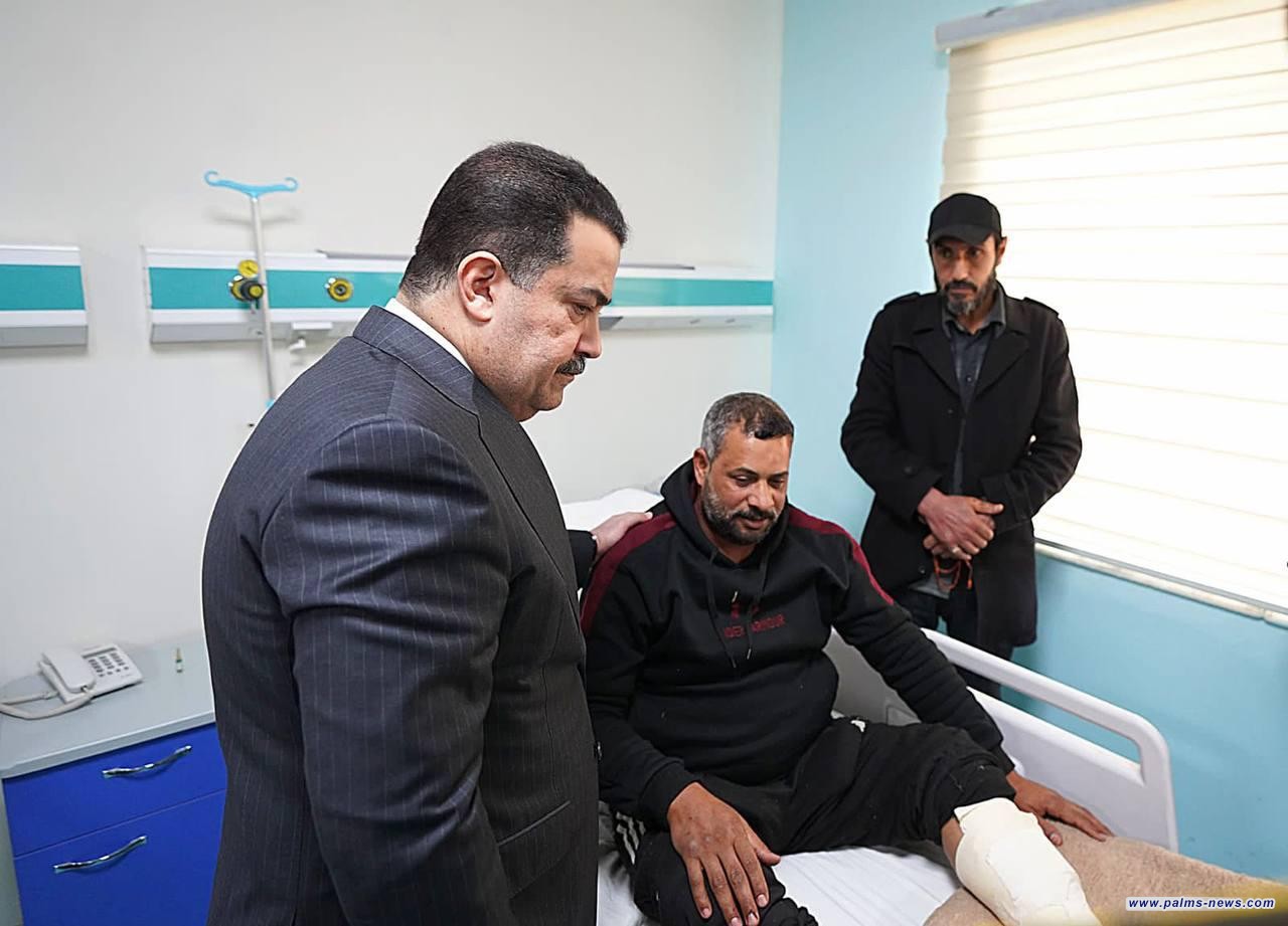 السوداني يزور جرحى العدوان الأمريكي في مستشفى الحسين العسكري