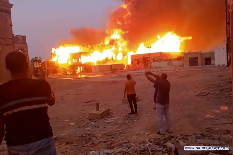 ديكور فيلم للفنانة إلهام شاهين يتعرض لحريق ضخم