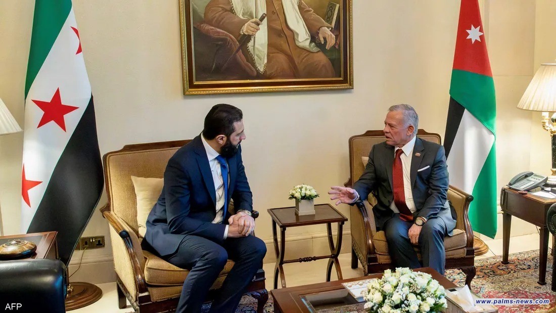 ملك الأردن والشرع يؤكدان أهمية تعزيز الأمن على الحدود