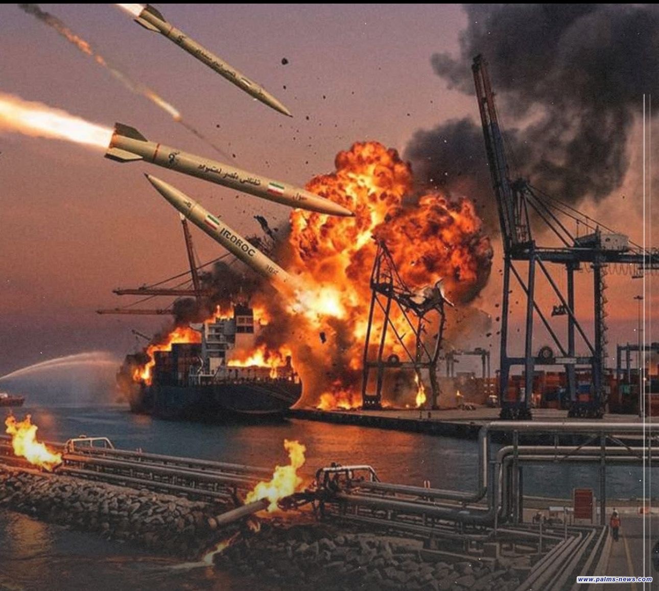 إيران للإمارات: إذا استمرت مساعدتكم في الهجمات ضدنا فسيتم أستهداف ميناء الفجيرة وخط أنابيب النفط الرئيسي الخارج من مضيق هرمز.