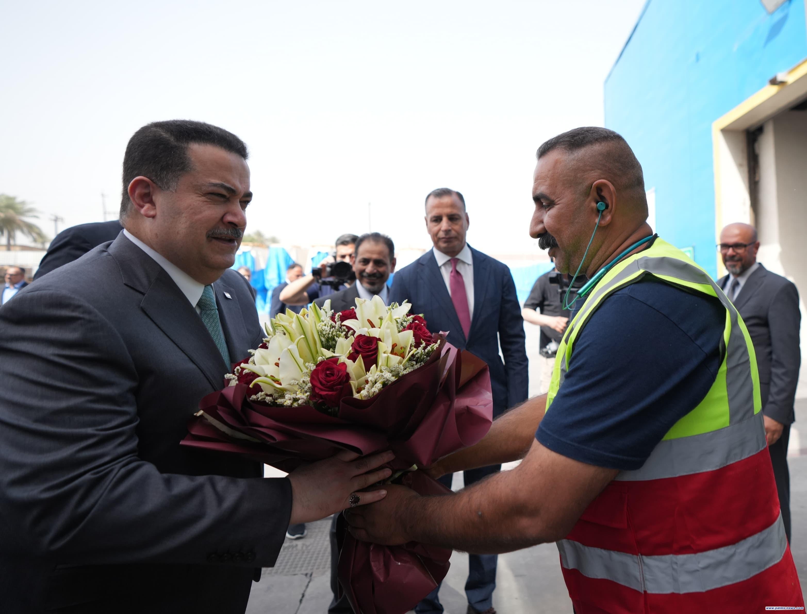 السوداني يزور معامل شركة الشرق الأوسط ببغداد بمناسبة عيد العمال