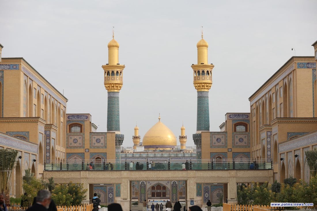 إزاحة الستار عن الإيوان الذهبي في مرقد الإمام علي