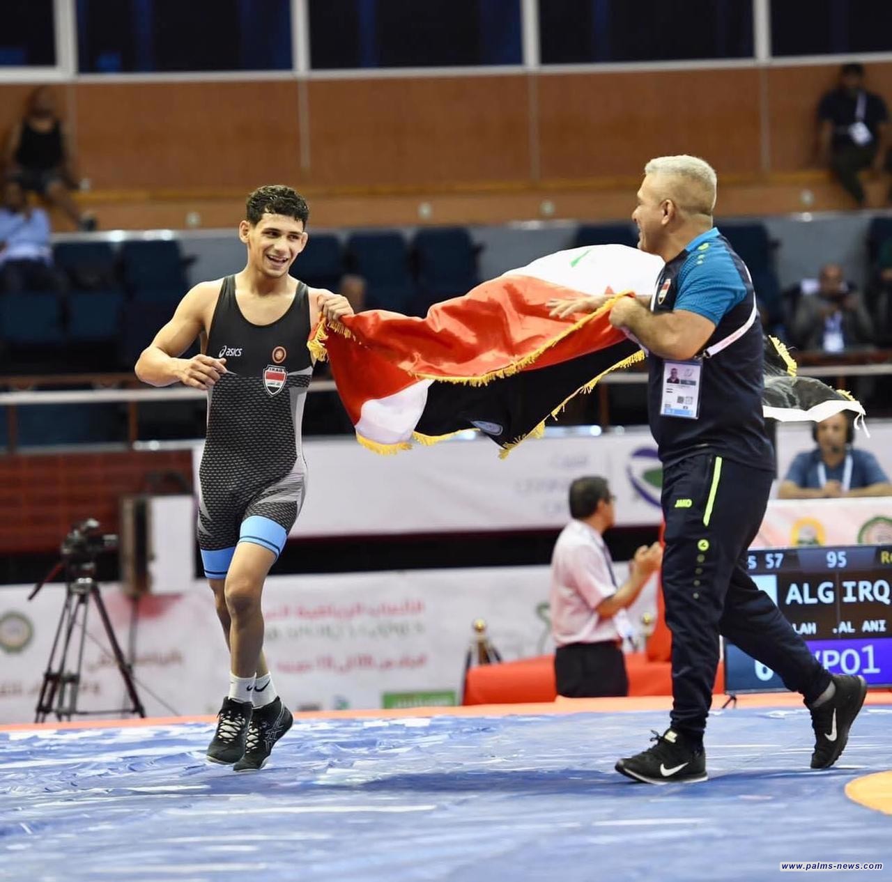 العراقي خطاب عمر يفوز بذهبية وزن 57 كغم على نظيره الجزائري بالدورة الرياضية العربية في الجزائر