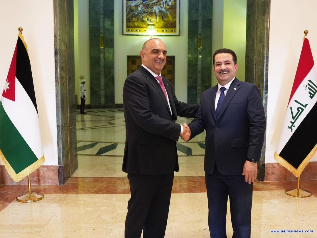 السوداني يستقبل رئيس الوزراء الأردني "بشر هاني الخصاونة" في بغداد