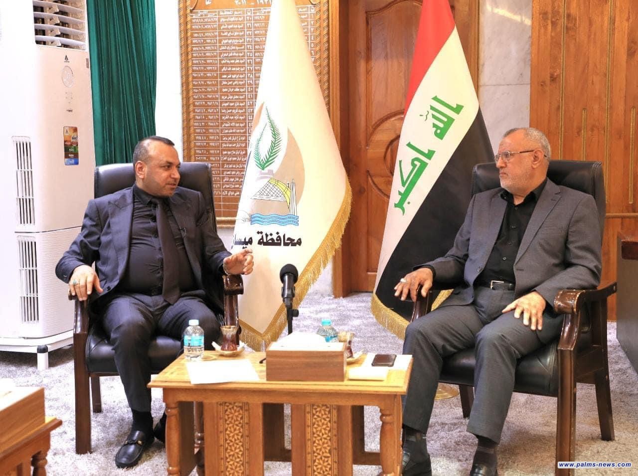 وزير العمل يبحث مع محافظ ميسان إقامة برامج تدريبية لتأهيل الشباب