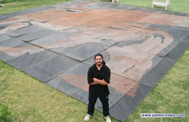 العراقي علي الراوي يدخل "غينيس" بأكبر رسمة من الاسلاك والمسامير