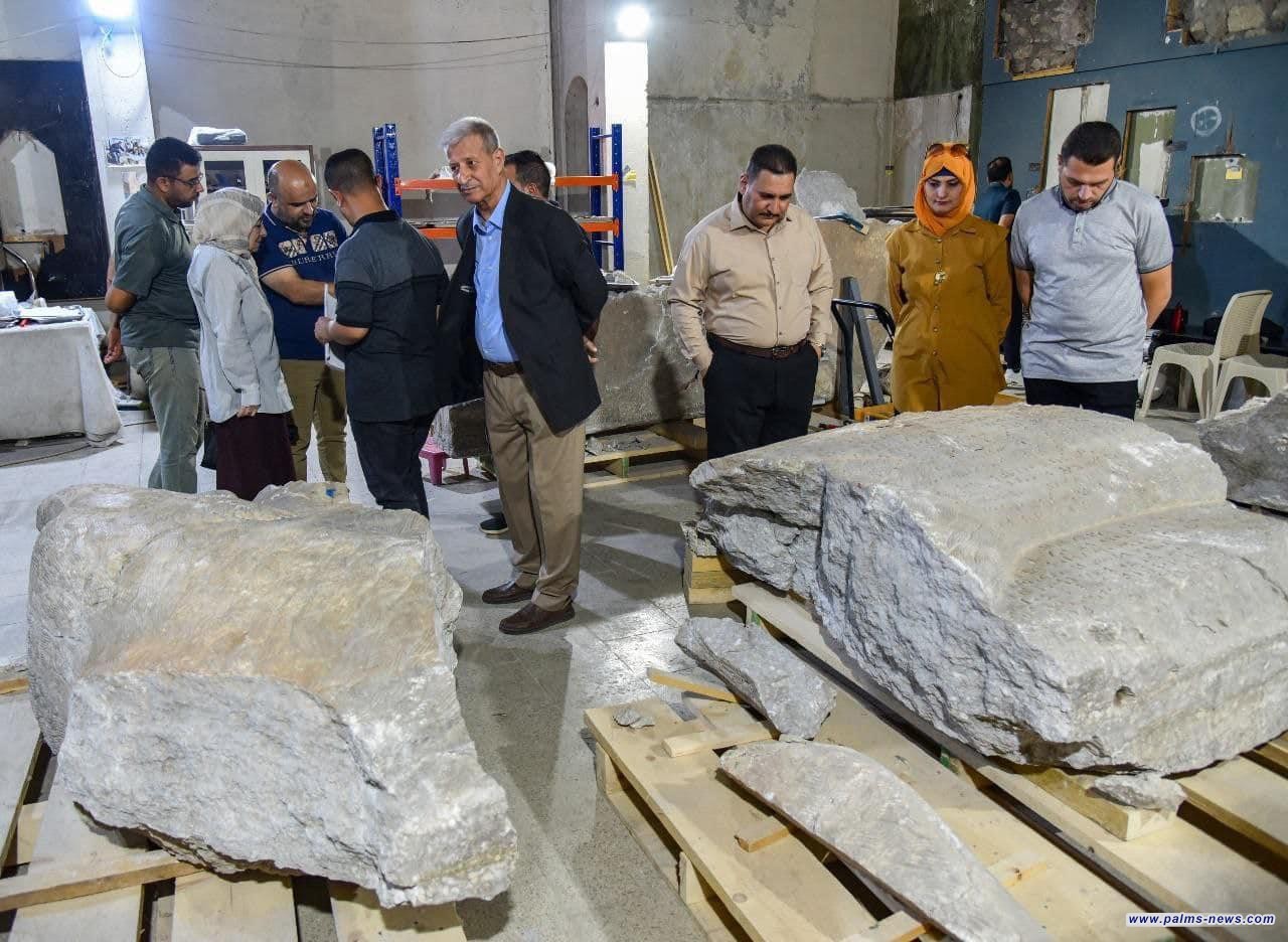 ترميم وصيانة عدد من القطع الاثارية في متحف الموصل الحضاري