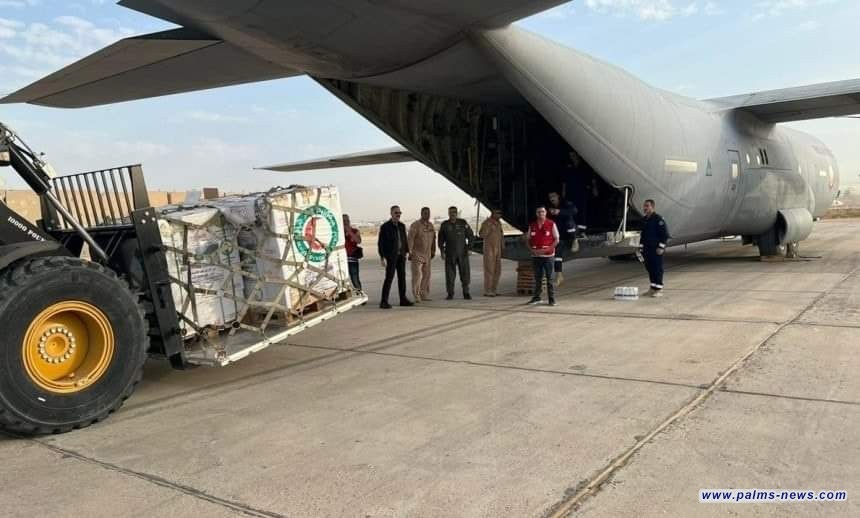 العراق يرسل وجبة جديدة من المواد الإغاثية لقطاع غزة
