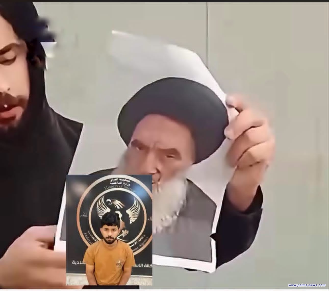 شرطة الرصافة تعتقل شخصاً أحرق صورة المرجع السيستاني