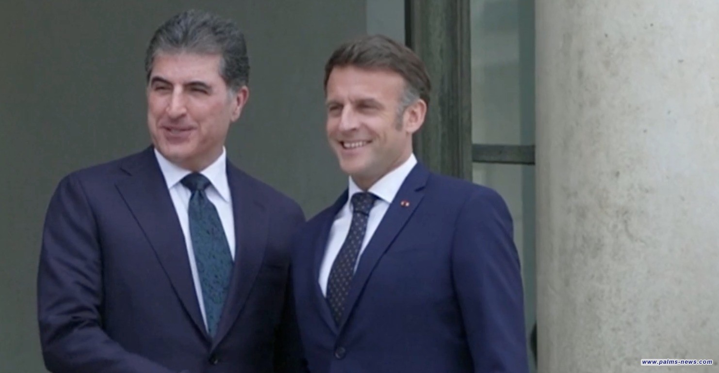 ماكرون يستقبل نيجيرفان بارزاني في قصر الإليزيه