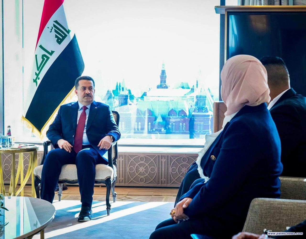 السوداني يلتقي بجمع من الجالية العراقية في موسكو