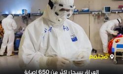 العراق يسجل اكثر من ٦٥٠ اصابة خلال اسبوع