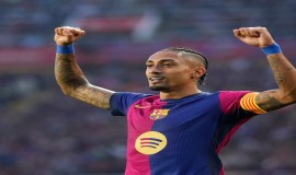 البرازيلي رافينيا يحصل على جائزة أفضل لاعب في الدوري الإسباني لموسم 24-25 من غلوب سوكر.