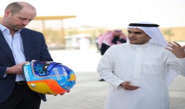 الأمير ويليام أمير ويلز، يزور السعودية لأول مرة ويطلع على المسار الرياضي في الرياض.